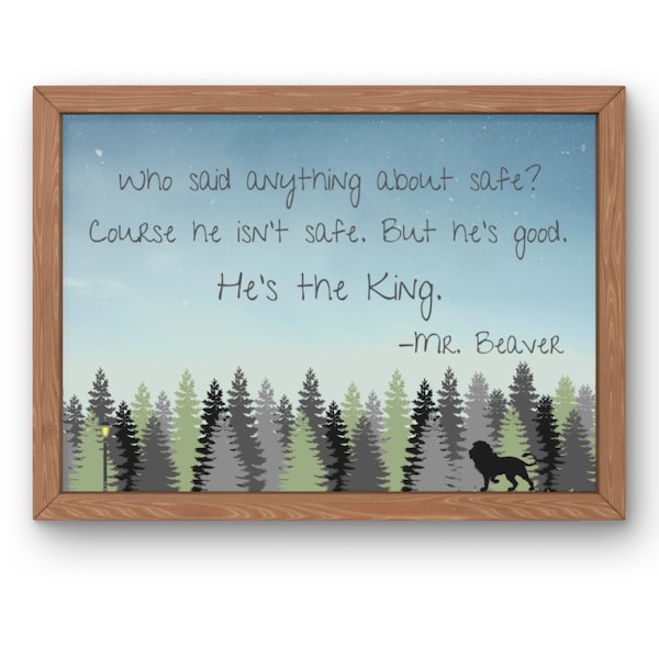 Narnia Art, He's the King! | C.S. Lewis | Printable | Chronicles of Narnia | Lion Witch & Wardrobe | Aslan | Jesus | Christian | Kids Decor