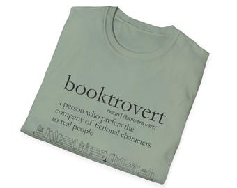 Booktrovert T-Shirt | Unisex Soft-Style Cotton Tee for Book Lovers | Bookish Gift for Introverts
