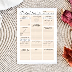 Daily Checklist, Printable, Editable, Daily Tasks, to Do List ...