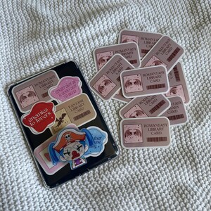Romantasy Library Card Sticker | Bookish Sticker for Laptops, Water Bottles, and Kindle Cases