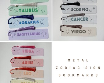 Zodiac Sign Metal Bookmarks - Bookish Gifts - Book Lovers - Booktok - Bookstagram - Gifts for Readers