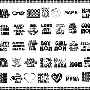 Trendy Retro Mom Svg Bundle, Funny Mom Shirt Svg, Retro mama svg, Mom svg, Boho mama svg, Groovy svg, Mama wavy text svg,moms club svg