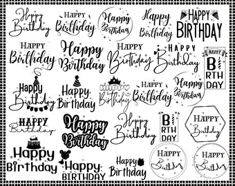 Happy birthday svg bundle hand lettered,birthday svg,birthday party svg,birthday cake svg,birthday party svg png,Happy Birthday Cake Topper