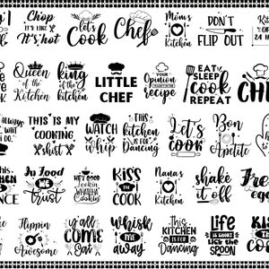 Chef Svg, Kitchen Svg Bundle, Cook svg, Chef Shirt svg, Chef Clipart for Cricut and Silhouette, Cooking Svg,Kitchen Quotes Svg.