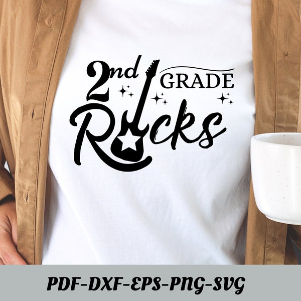 2nd Grade Rocks svg, back to school svg, rocks svg, grade rocks svg, 2nd grade svg, second grade svg, school life svg, digital file, t-shirt