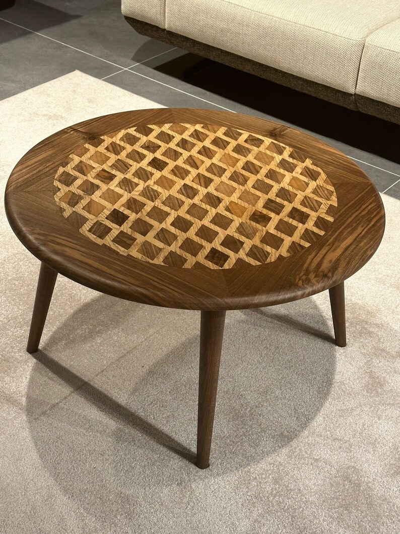 Wooden Walnut/oak Veneer Coffee Table, Mid Century Modern Coffee Table