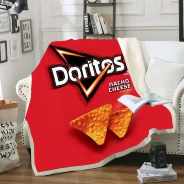 Cheese Doritos Themed Plush Blanket for Gift 4colors