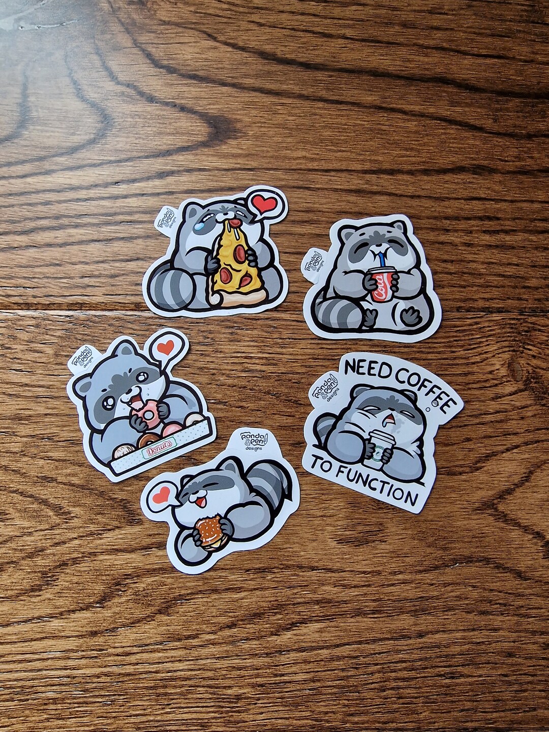Racoon Stickers Junk Food Love - Etsy