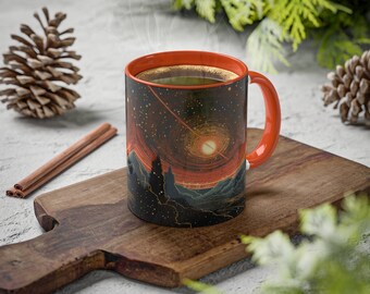Celestial Eruption Coffee Mug – Space Aesthetic Gift, Cosmic Universe Journey Mug, Astronomy Lover’s Coffee Cup