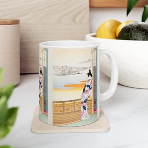Call of the Cuckoo Morning Coffee Mug, Japanese Artist Gift Mug, Calm and balanced morning design mug, Exquisite gift mug for friends