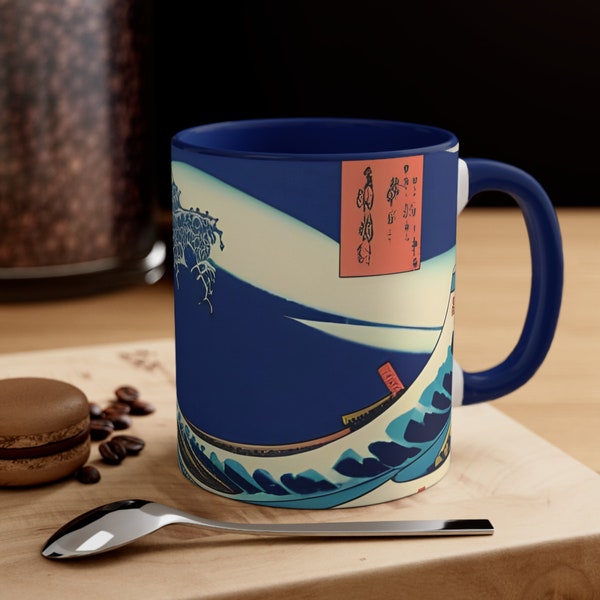 Ocean Wave Ukiyo-E, ocean design, coffee mug, unique mug, gift mug, japan ocean wave, unique coffee mug, coffee lover, ocean landscape mug