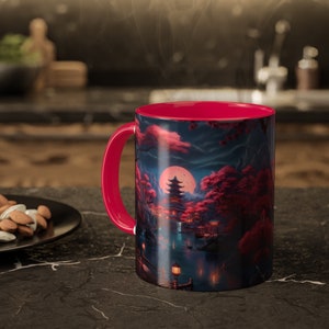 Japanese Cherry Blossom Mug – Tranquil Sakura Tree Tea Cup, Unique Nature Gift, Japanese Culture Coffee Mug