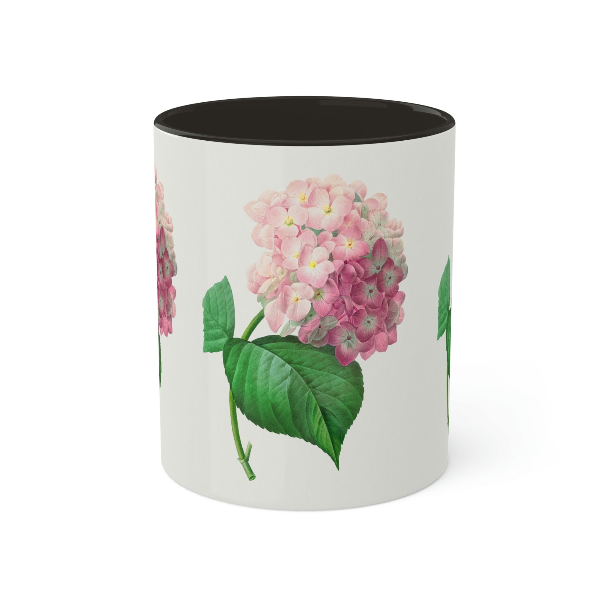 Hydrangea Pink Flower Mug, Hydrangea Flower French Art Illustration