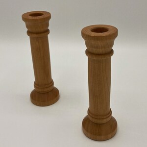 Maple candlestick holders set of 2