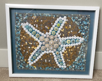Quilled Paper Starfish Wall Art: 3D Beach Home Decor