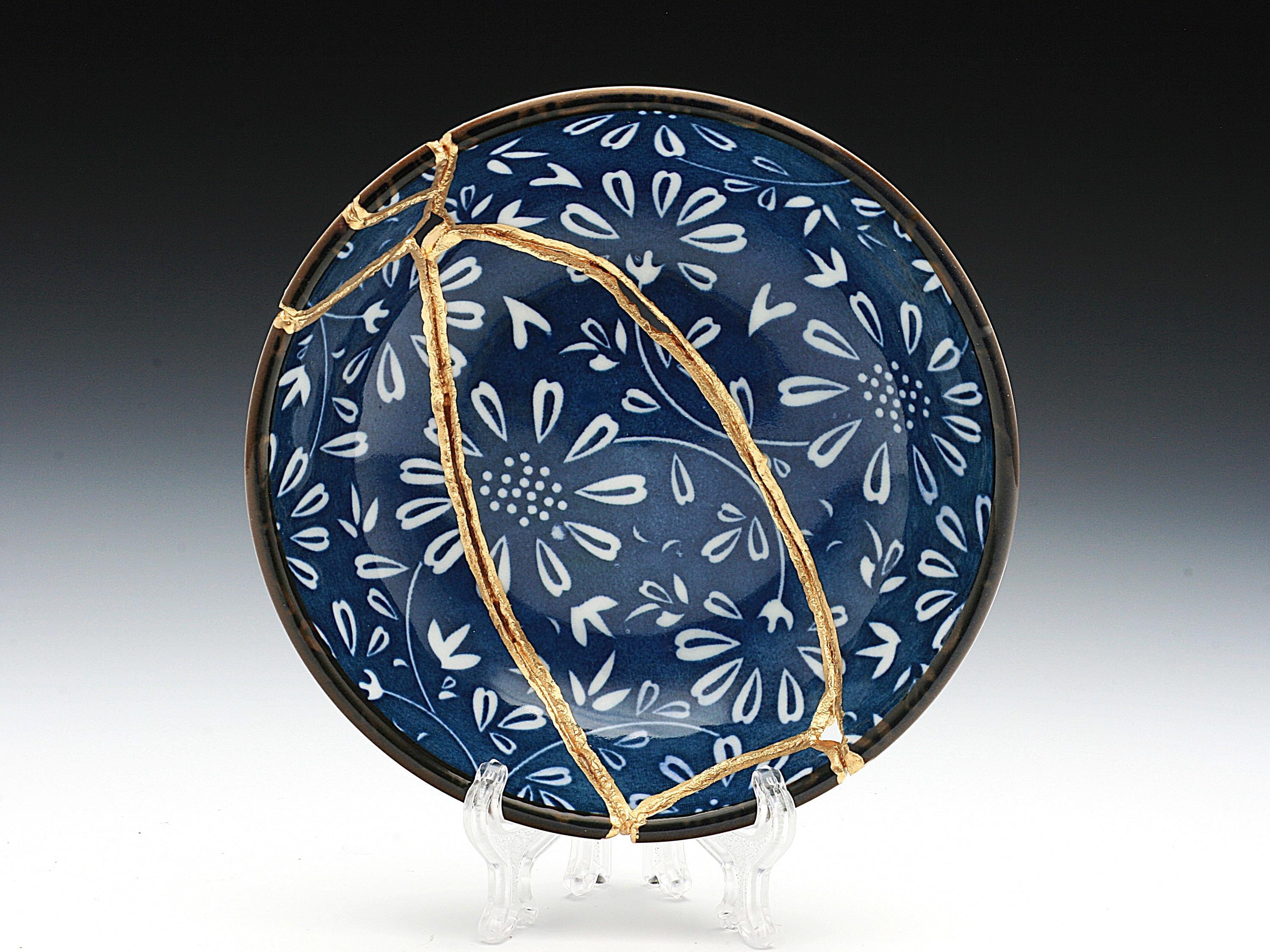 Kintsugi Blue and White - Etsy