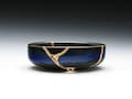 Kintsugi Bowl Blue, Handmade Kintsugi Pottery, Broken and Repaired, Kintsugi Art, Kintsugi Gold, Overcoming Adversity Gift, Get Well Soon