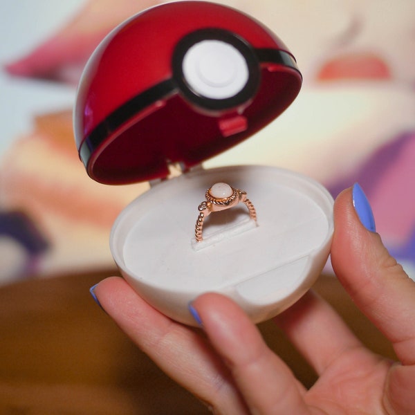 Pokemon Pokeball Ring Box, Pokemon Inspired Ring Box