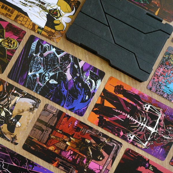 Cyberpunk Tarot Deck 28 Cards with 3D Box, Phantom Liberty 4 Emperor, Stargate Tarot Deck, Art Print Collectible Card