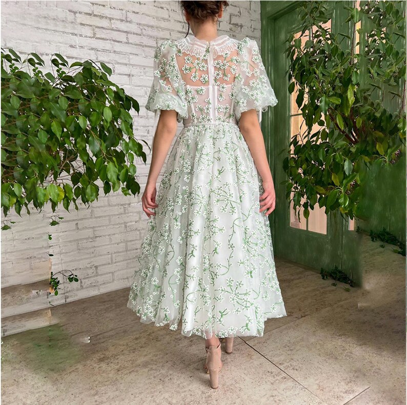Embroidered Dress Prom Dress Lace Flower Dress Modern Etsy