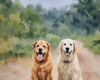 Retrato de animal de estimação, retrato de animal de estimação em aquarela, pintura de cachorro personalizada, retrato de animal de estimação personalizado, presente para animal de estimação, retrato de cachorro, retrato de gato, arte memorial para animal de estimação