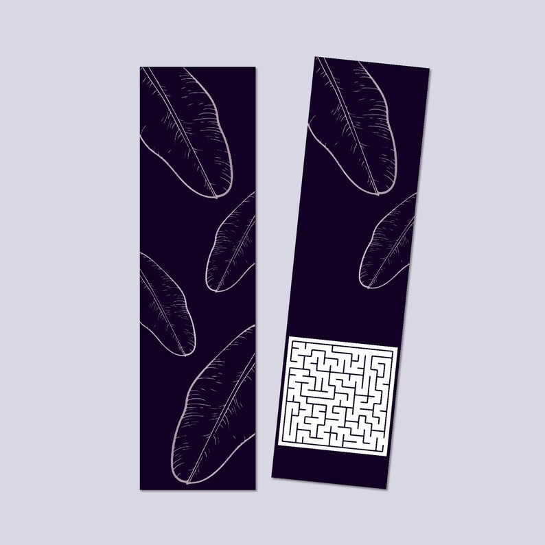 PRINTABLE BOOKMARK SET Maze Puzzle Nature Design Etsy