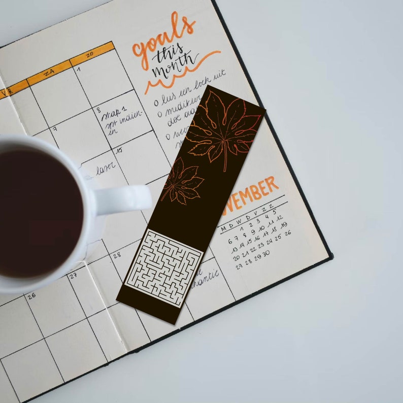 PRINTABLE BOOKMARK SET Maze Puzzle Nature Design Etsy