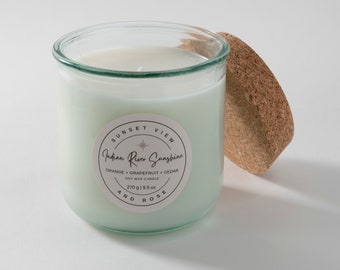 Orange Grapefruit and Cedar Scented Candle | Indian River Sunshine Citrus Scented Soy Wax Candles | Mood-Enhancing Candles