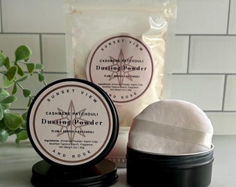 Cashmere Patchouli Scented Body Dusting Powder  | Plum, Pepper, Patchouli Fragranced Talc-Free Powder