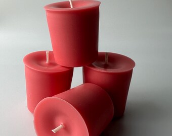 Strawberry, Salt and Musk Scented Votive Candles | Strawberry Moon