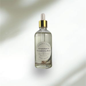 Strawberry Scented Body Oil  | Strawberry, Fleur de Sel, White Musk | body Oil | Hair Oil | Face Oil