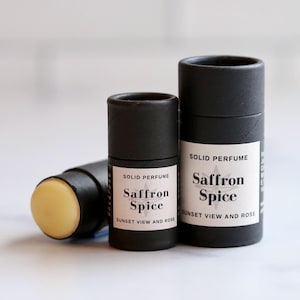 Parfumé Jasmin, Safran et Bois de Cèdre | Parfum solide | Safran épicé