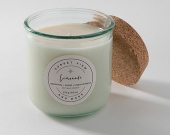 Vela de soja aromática con cáscara de limón, azúcar y hierba luisa / LIMONADA