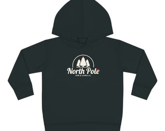 North Pole Cookie Co. Minimalist Holiday, Christmas, or New Years Eve Toddler Pullover Hoodie