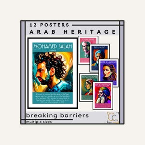 Arab Heritage Month Posters: Famous Figures in Arabic History Inspiring Arab Leaders Athletes Scientists