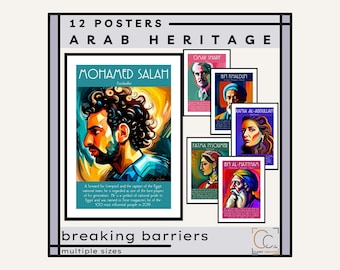 Arab Heritage Month Posters: Famous Figures in Arabic History Inspiring Arab Leaders Athletes Scientists