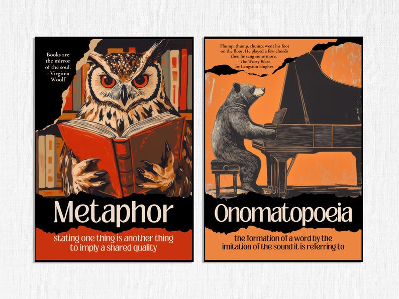 Literary Terms Poster Bundle: Figurative Language Posters Middle School ...