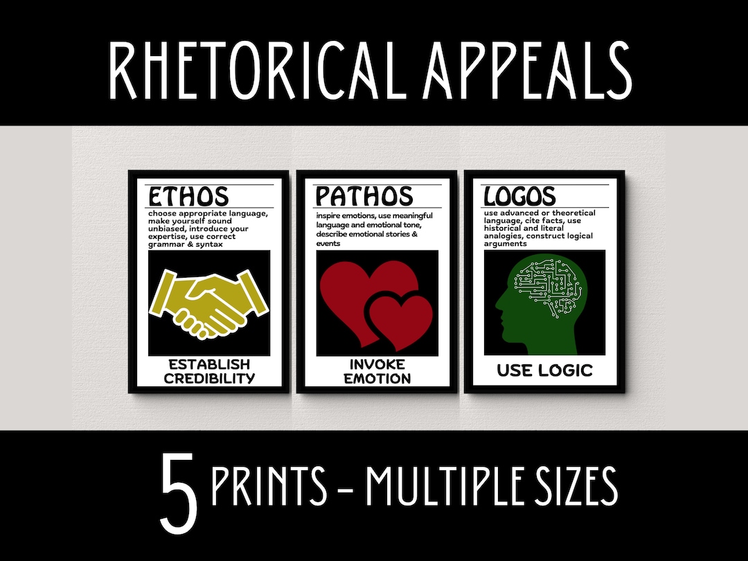 Ethos Pathos Logos Kairos Posters, Rhetorical Appeals Posters ...
