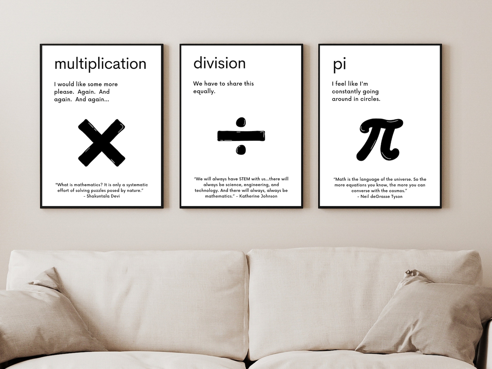 Math Symbols Posters: Funny Mathematics Classroom Poster Maths Addition ...