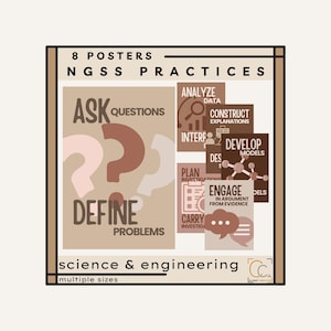 NGSS Science & Engineering Practices Posters: High School Science Classroom Poster STEM Class