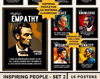 Inspirational Quotes Classroom Posters: Famous Leaders Scientists Artists from History Inspiring Role Models Kindness in the Classroom
