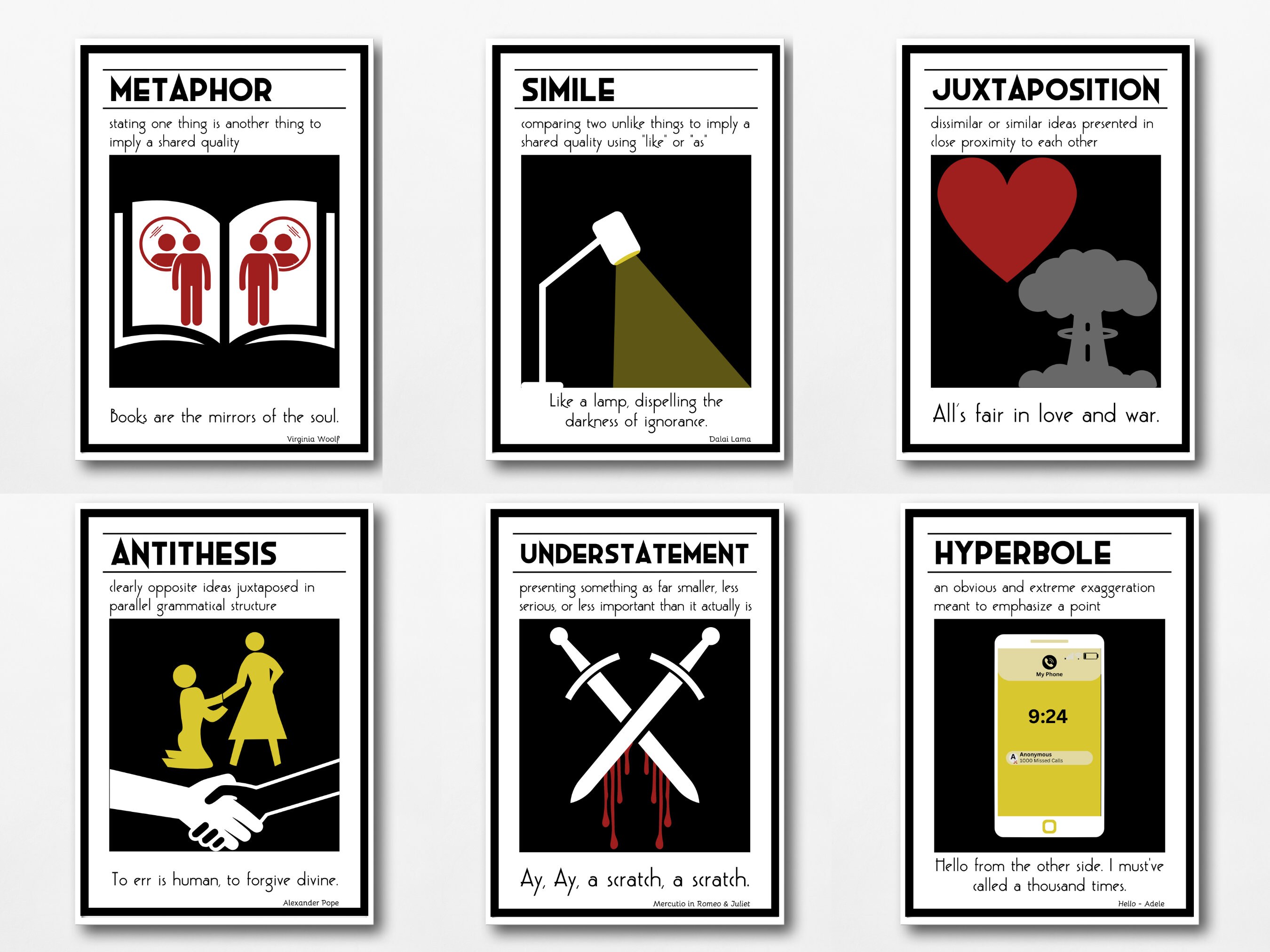 Literary Devices Poster Bundle: High School English Classroom Decor ...