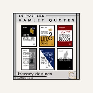 Hamlet Quotes Literary Devices in Hamlet Shakespeare Figurative Language Hamlet Posters English Classroom Decor High School Shakespeare