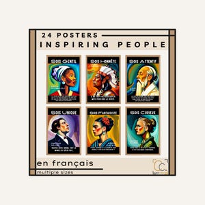 Inspiring Quotes Posters in French Diverse Classroom Decor High School Classroom Wall Art Growth Mindset Posters French Library Posters