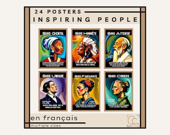 French Classroom Decor: Growth Mindset Posters, Inspiring Quotes (Digital Download)