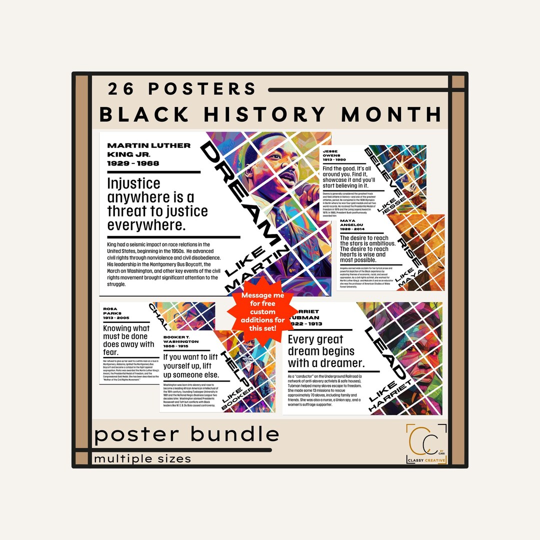 Black History Month Poster Bundle: African American Leaders Authors ...