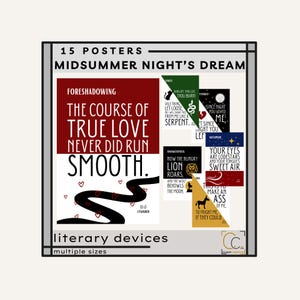 A Midsummer Night's Dream Literary Device Posters: English Classroom Decor (Digital Download