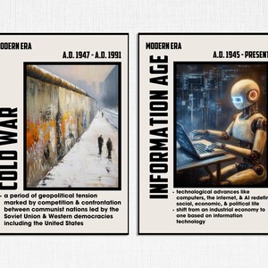 Posters om historiska epoker: Dekor för gymnasieklassrum, posterpaket med tidslinje över mänsklig historia, perioder i världshistorien bild 6