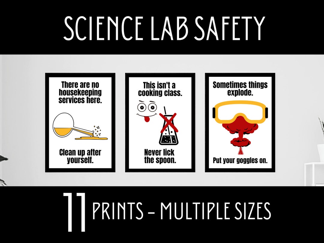 Funny Science Lab Safety Rules, Middle School Science Classroom Decor
