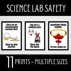 Harloon 3 Pieces Science Lab Safety Rules Posters Science